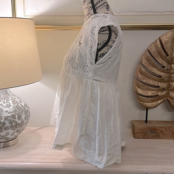 Zara Basica white cut out floral top - Picture 4 of 9